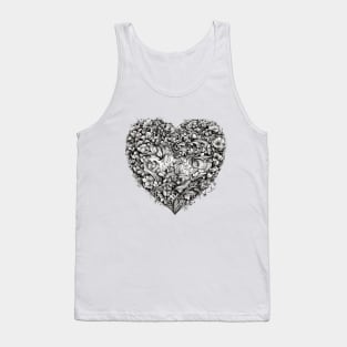 Whimsical Blossom Love: Handcrafted Flower Heart Tank Top